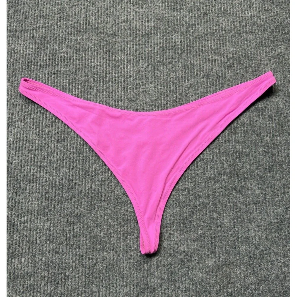 Skims Recycled Swim Thong Women Size 4X Bikini Bottom Pink Taffy NEW